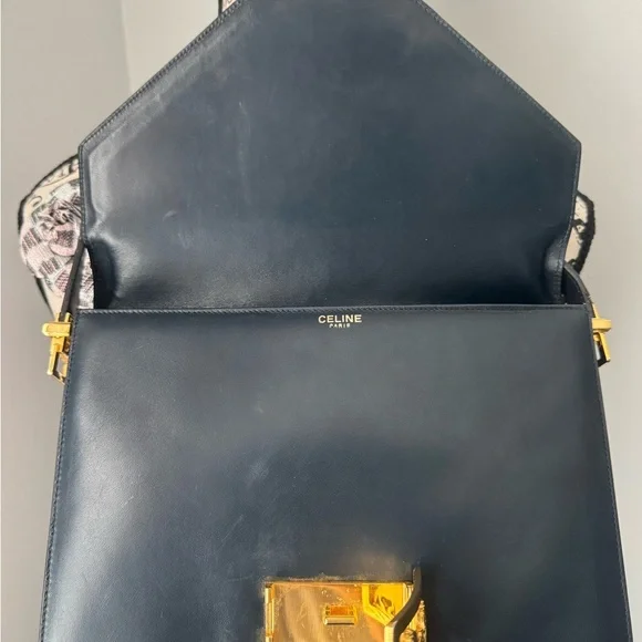 Vintage Celine Black Leather Shoulder Bag - Picture 5 of 7